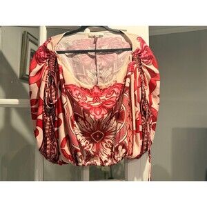 Her.. Bottari Red Paisley 2-Piece Set -  & Palazzo Pants - Medium